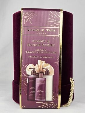 Peony & Blush Suede Luxury Travel Collection - Plum